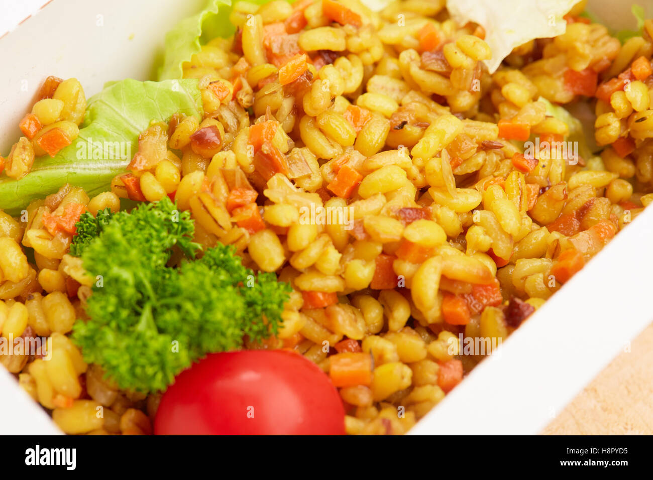 healthy food barley and vegetables with turmeric Stock Photo Alamy