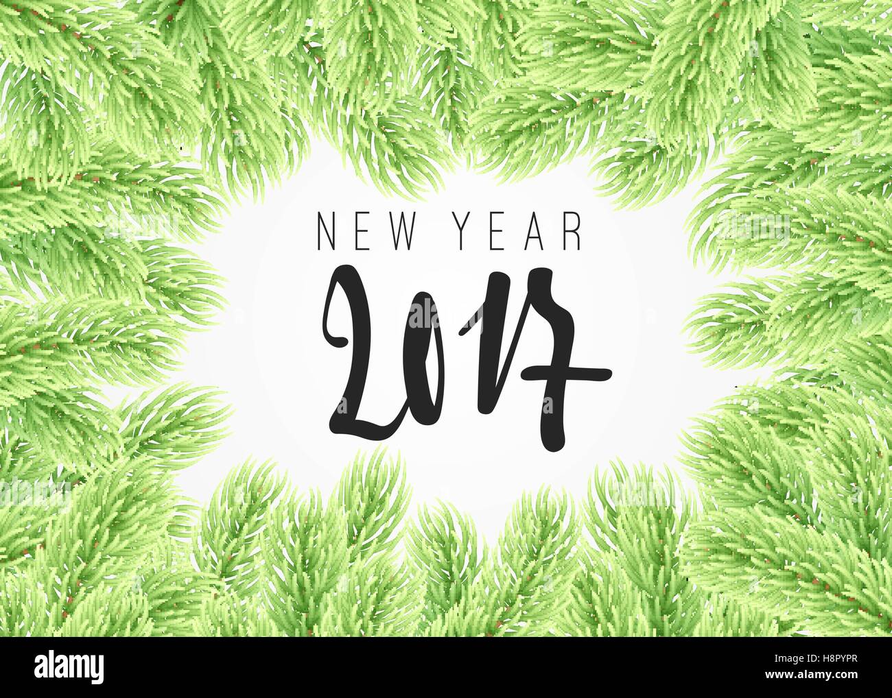 Background New Year 2017 tree branches border Stock Vector Image & Art ...
