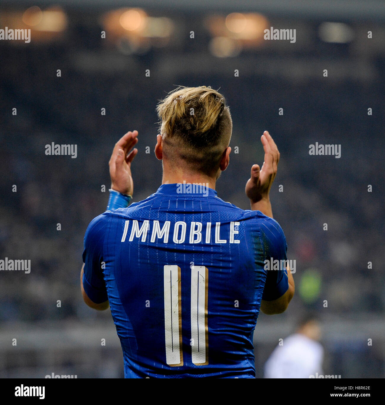 Milan, Italy. 15th Nov, 2016. Ciro Immobile of Italy gestures during the International Friendly Match between Italy and Germany. Credit:  Nicolò Campo/Alamy Live News Stock Photo