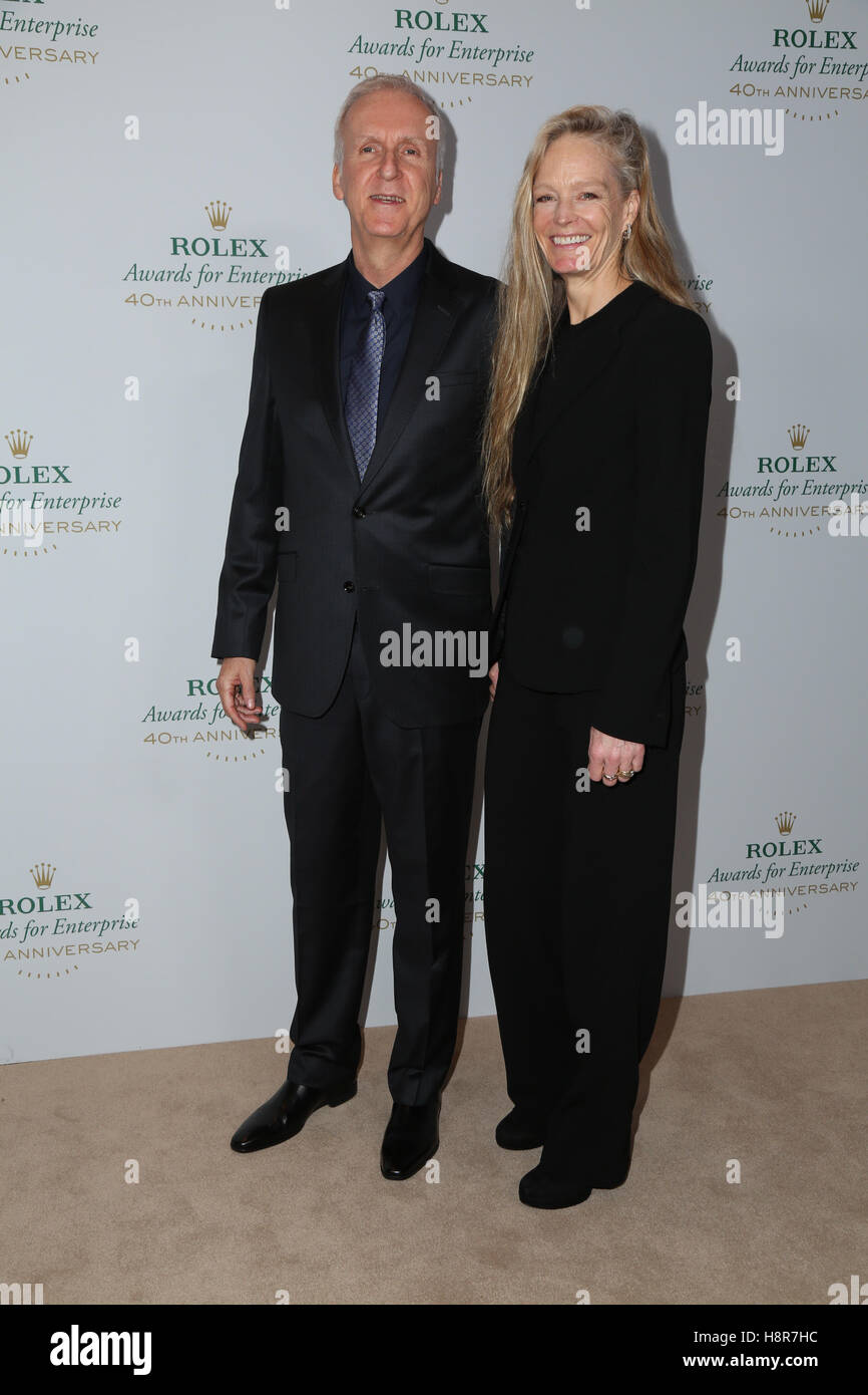 Hollywood, USA. 15th Nov, 2016. James Cameron and Suzy Amis Cameron attend the 40th Anniversary of Rolex Awards for Enterprise at the Dolby Theatre on November 15, 2016 in Hollywood, California Credit:  MediaPunch Inc/Alamy Live News Stock Photo