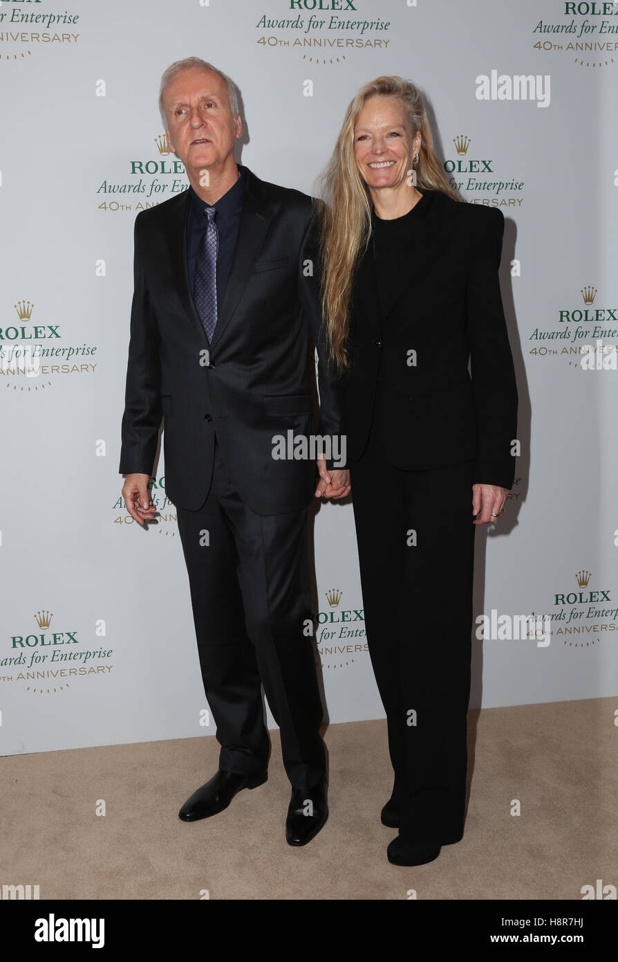 Hollywood, USA. 15th Nov, 2016. James Cameron and Suzy Amis Cameron attend the 40th Anniversary of Rolex Awards for Enterprise at the Dolby Theatre on November 15, 2016 in Hollywood, California Credit:  MediaPunch Inc/Alamy Live News Stock Photo