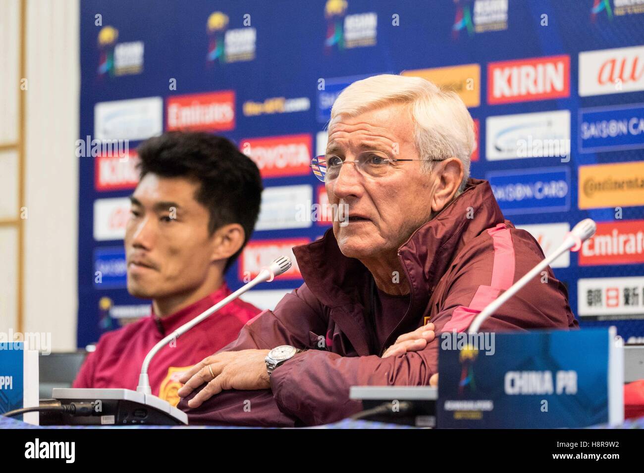 Kunmin, Kunmin, China. 14th Nov, 2016. Kunming, CHINA-November 14 2016: (EDITORIAL USE ONLY. CHINA OUT) .Marcello Lippi at the press conference before China national football team attends the World Cup Qualifying Match in Kunming, south China's Yunnan Province, November 14th, 2016. Former World Cup-winning coach Marcello Lippi was named to lead China national football team following the resignation of Gao Hongbo this year. © SIPA Asia/ZUMA Wire/Alamy Live News Stock Photo