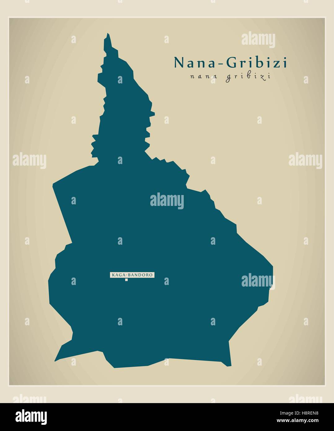 Modern Map - Nana-Gribizi CF Stock Vector