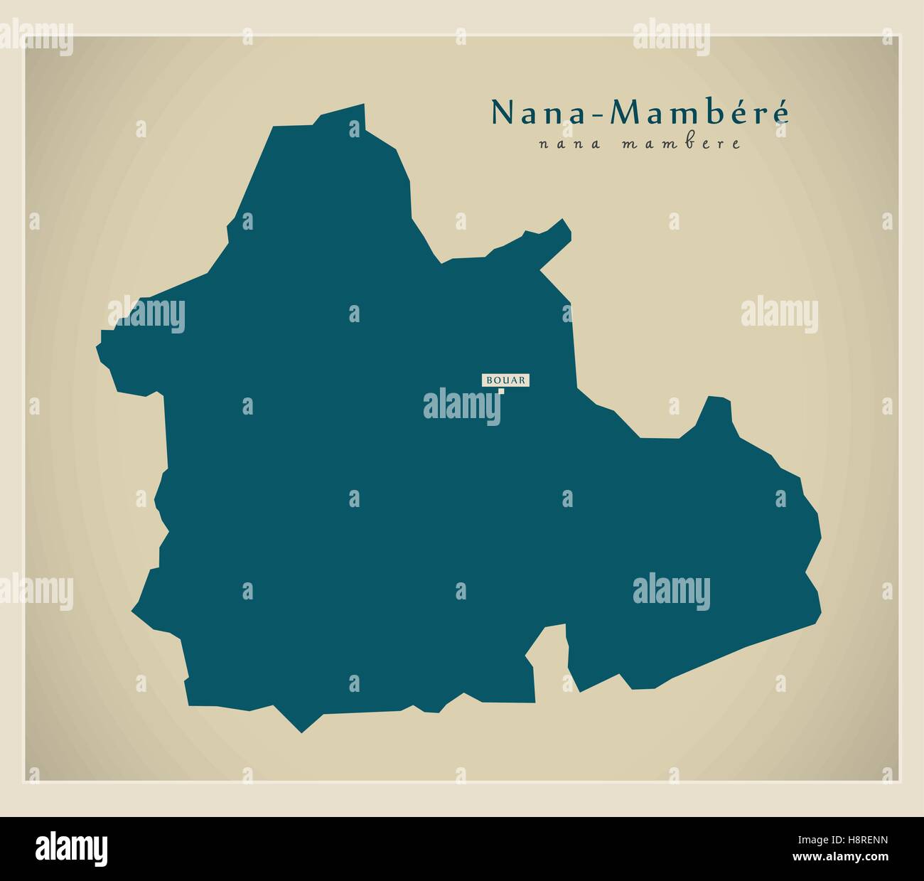 Modern Map - Nana-Mambere CF Stock Vector