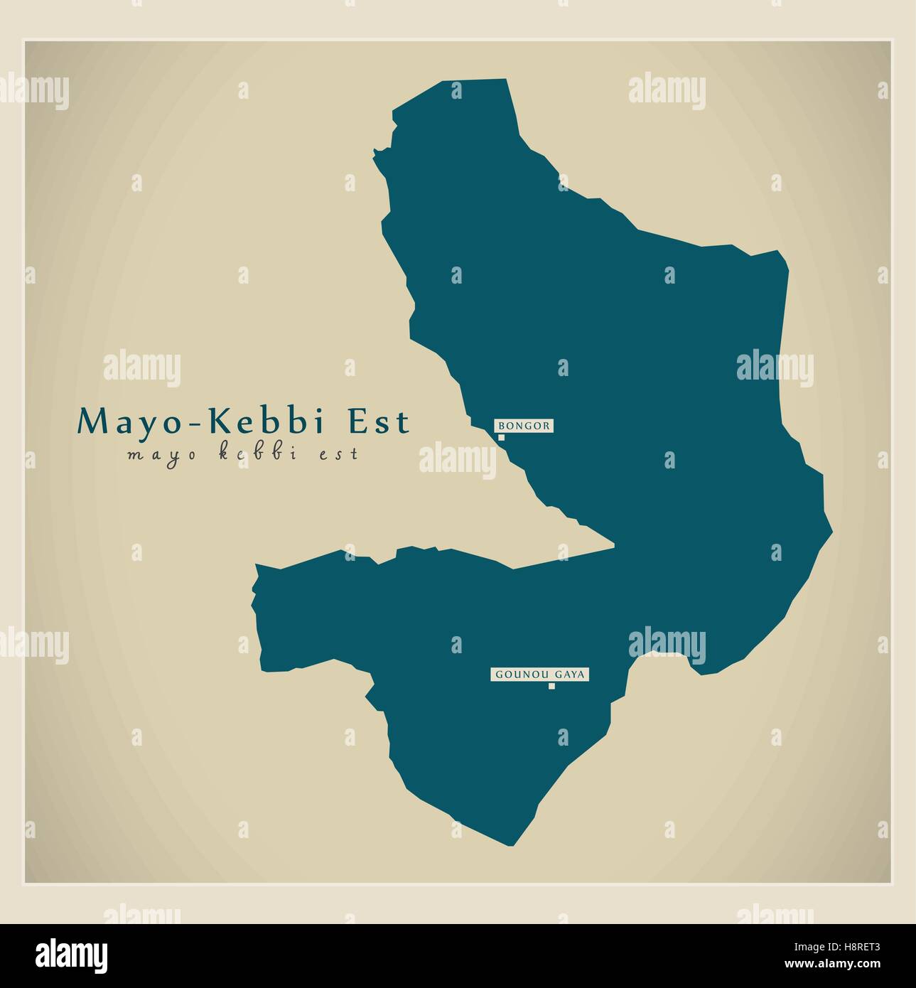 Modern Map - Mayo-Kebbi Est TD Stock Vector