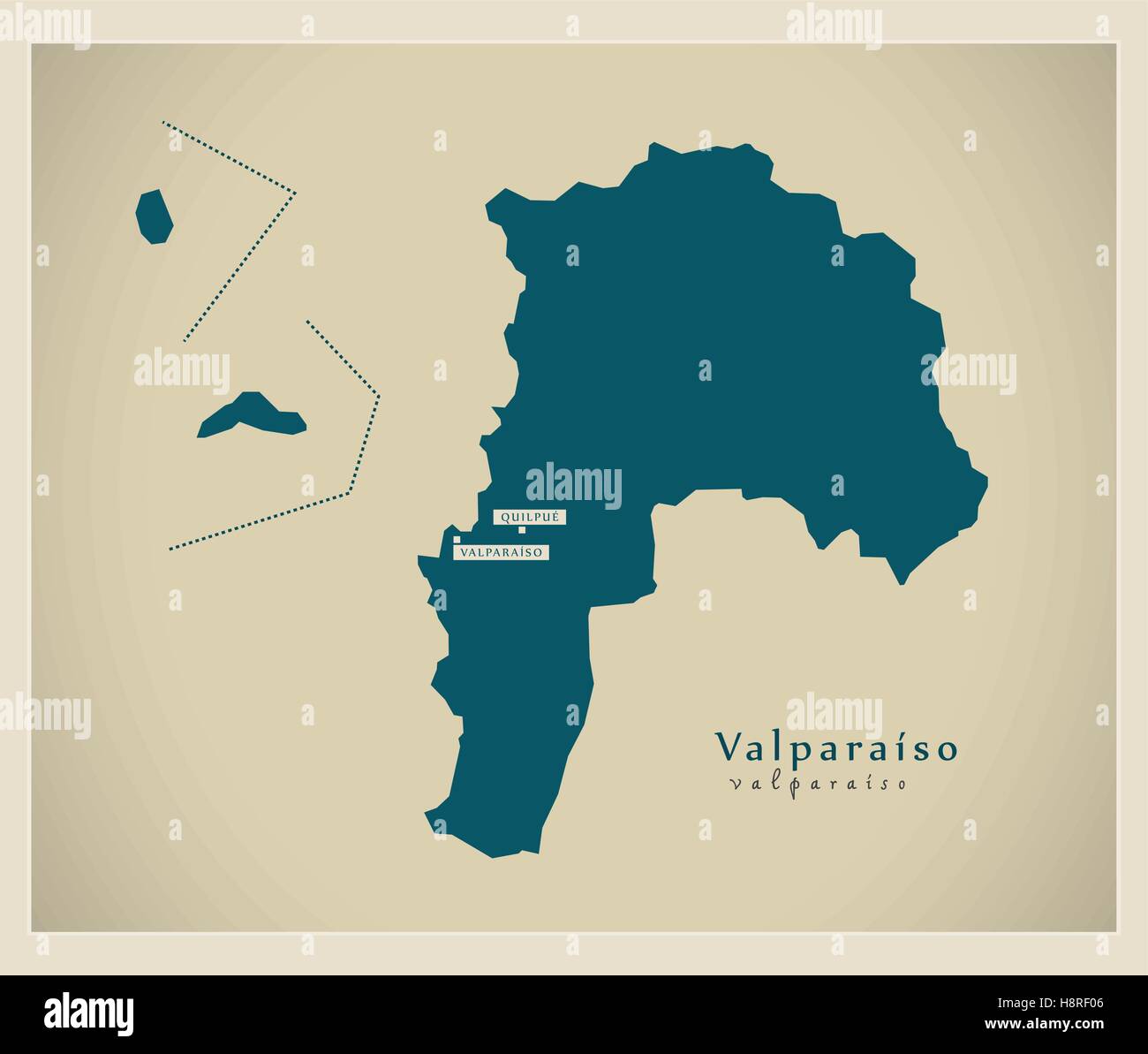 Modern Map - Valparaiso CL Stock Vector