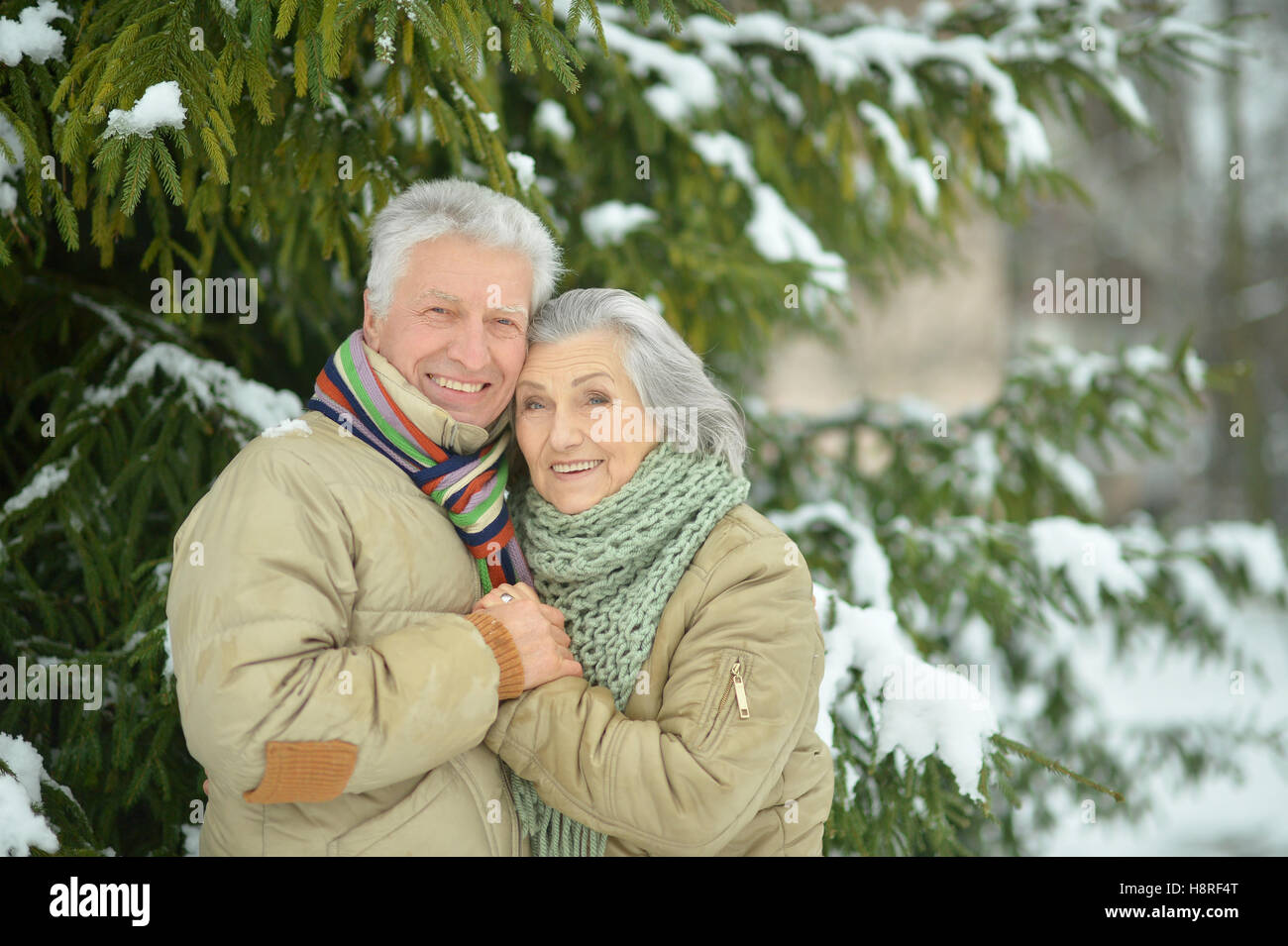 Senior couple in park Stock Photo - Alamy