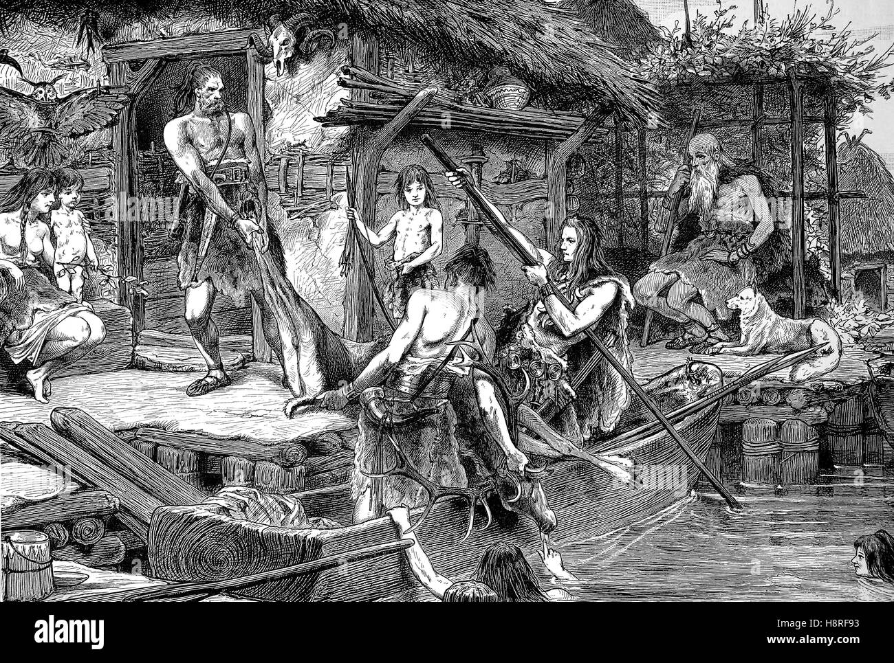 The time of the Stilt houses, also called pile dwellings or palafitte