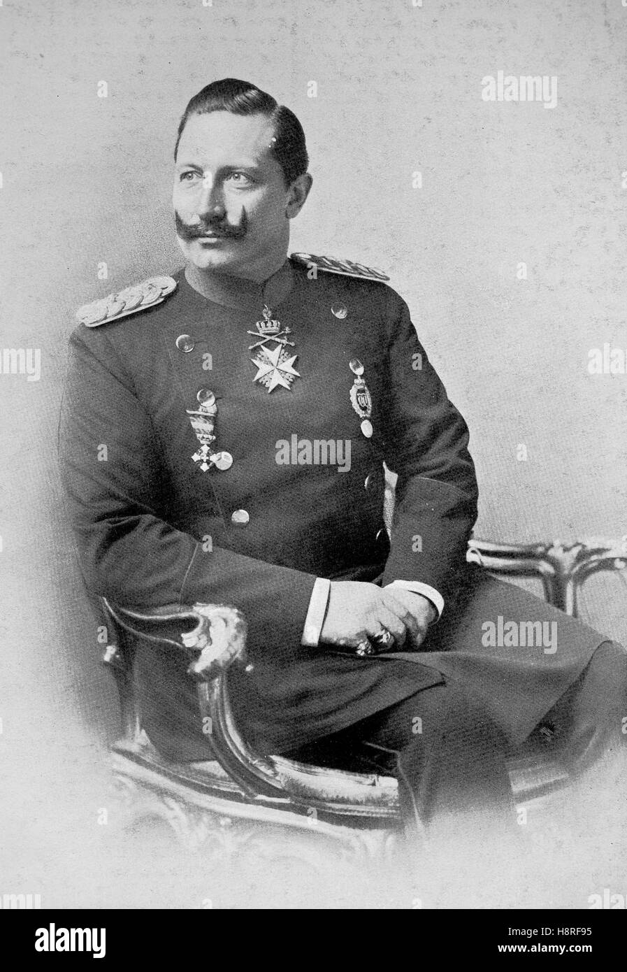 Wilhelm II or William II, Friedrich Wilhelm Viktor Albert von Preussen, Frederick William Victor Albert of Prussia, was the last German Emperor and King of Prussia Stock Photo