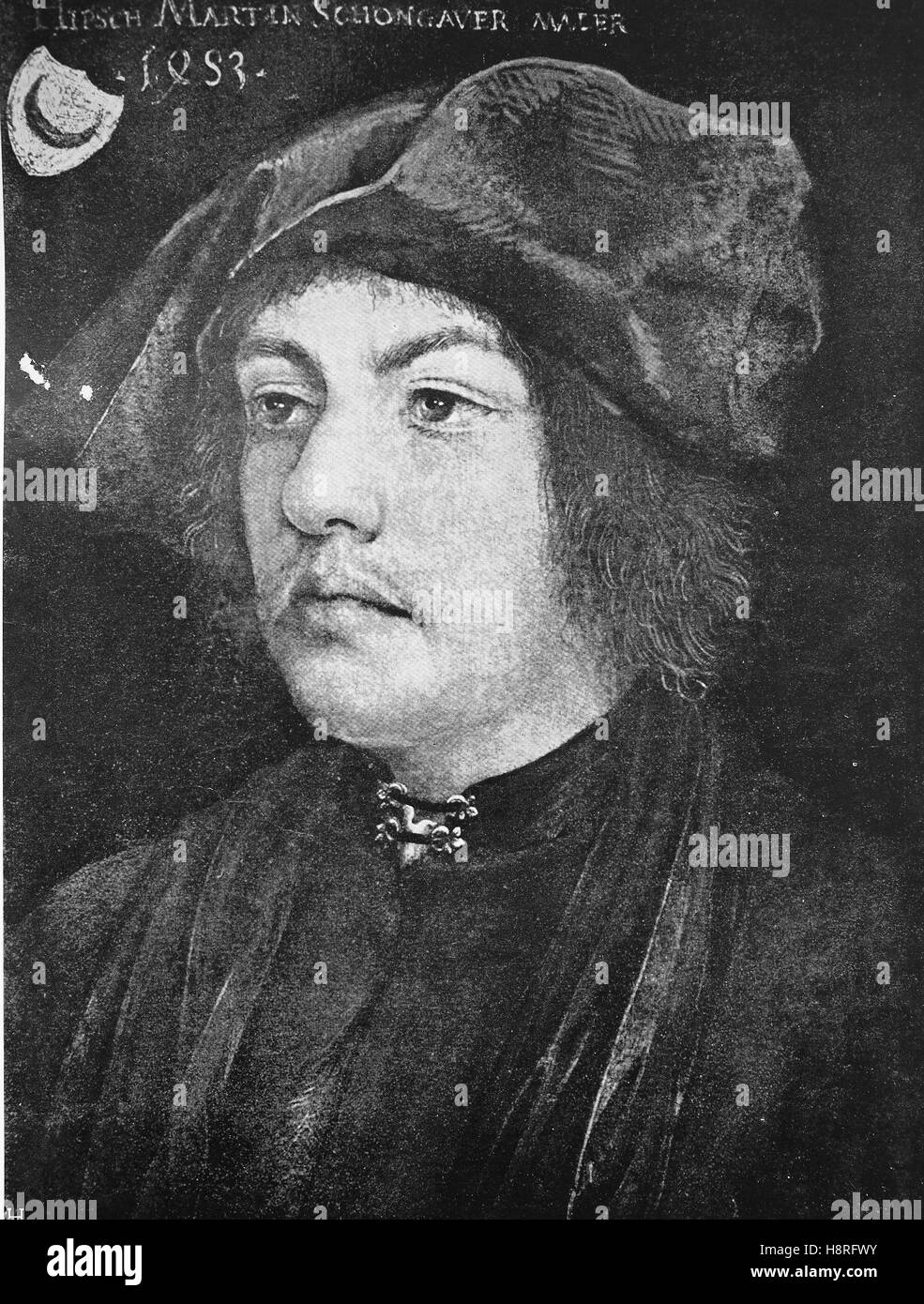 Martin Schongauer, known in Italy as Bel Martino or Martino d'Anversa, was a German engraver and painter Stock Photo