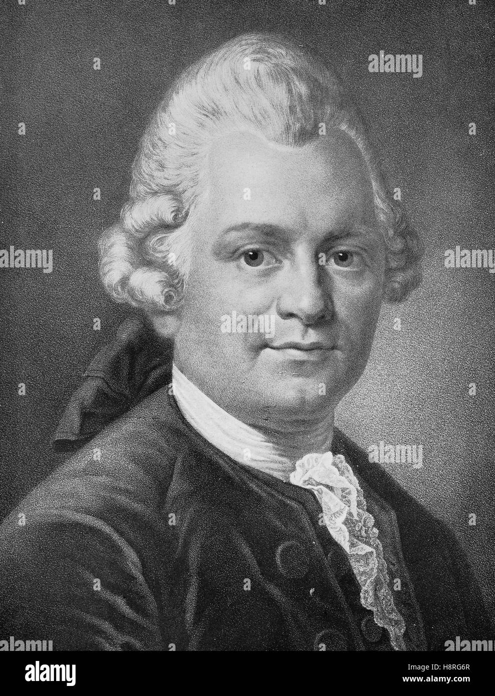 Gotthold Ephraim Lessing was a German writer, philosopher, dramatist, publicist and art critic Stock Photo