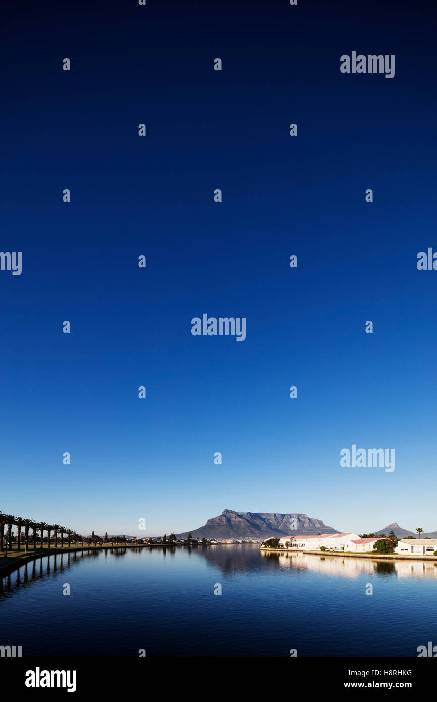 South Africa, Western Cape, Cape Town, Table Mountain and Milnerton Vlei Stock Photo