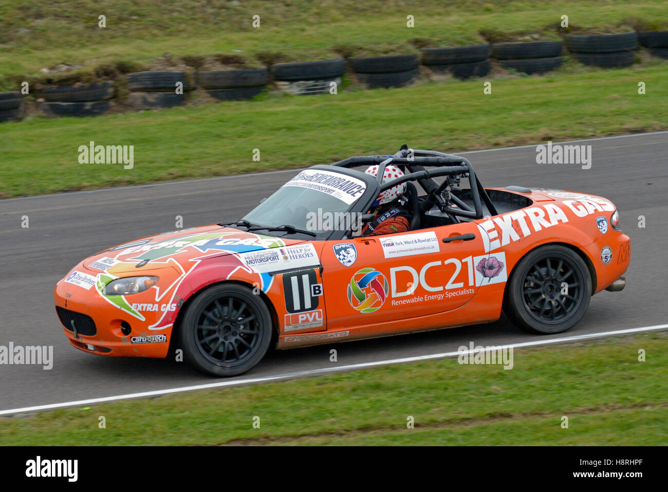 Mission Motor Sport Ty Croes racing Anglesey, Curcuit ,North Wales, Uk,. Race of Remembrance. speed. Mazda MX 5. Stock Photo