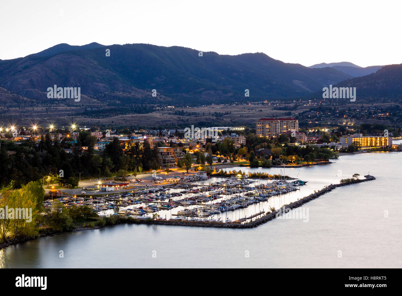 View of Penticton City skyline located in the Okanagan Valley, British Columbia, Canada. Stock Photo