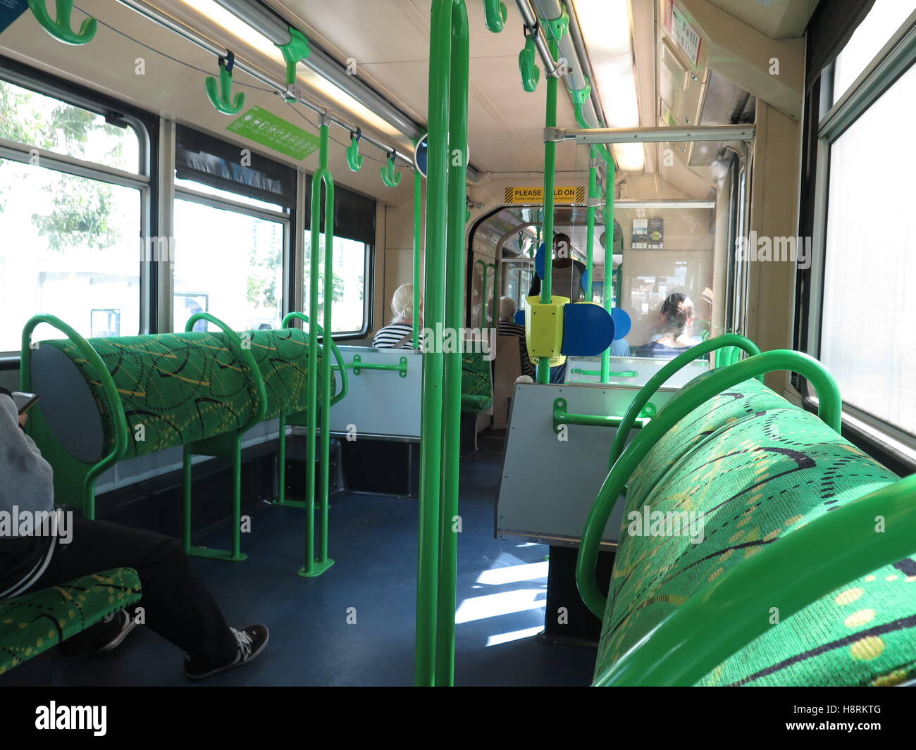 Interior view of the new E Class Trams in Melbourne, Australia Stock Photo