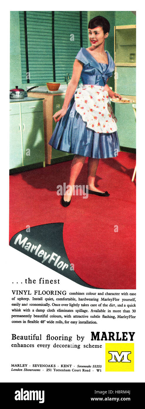 1960 British advertisement for Marley Vinyl Flooring Stock Photo