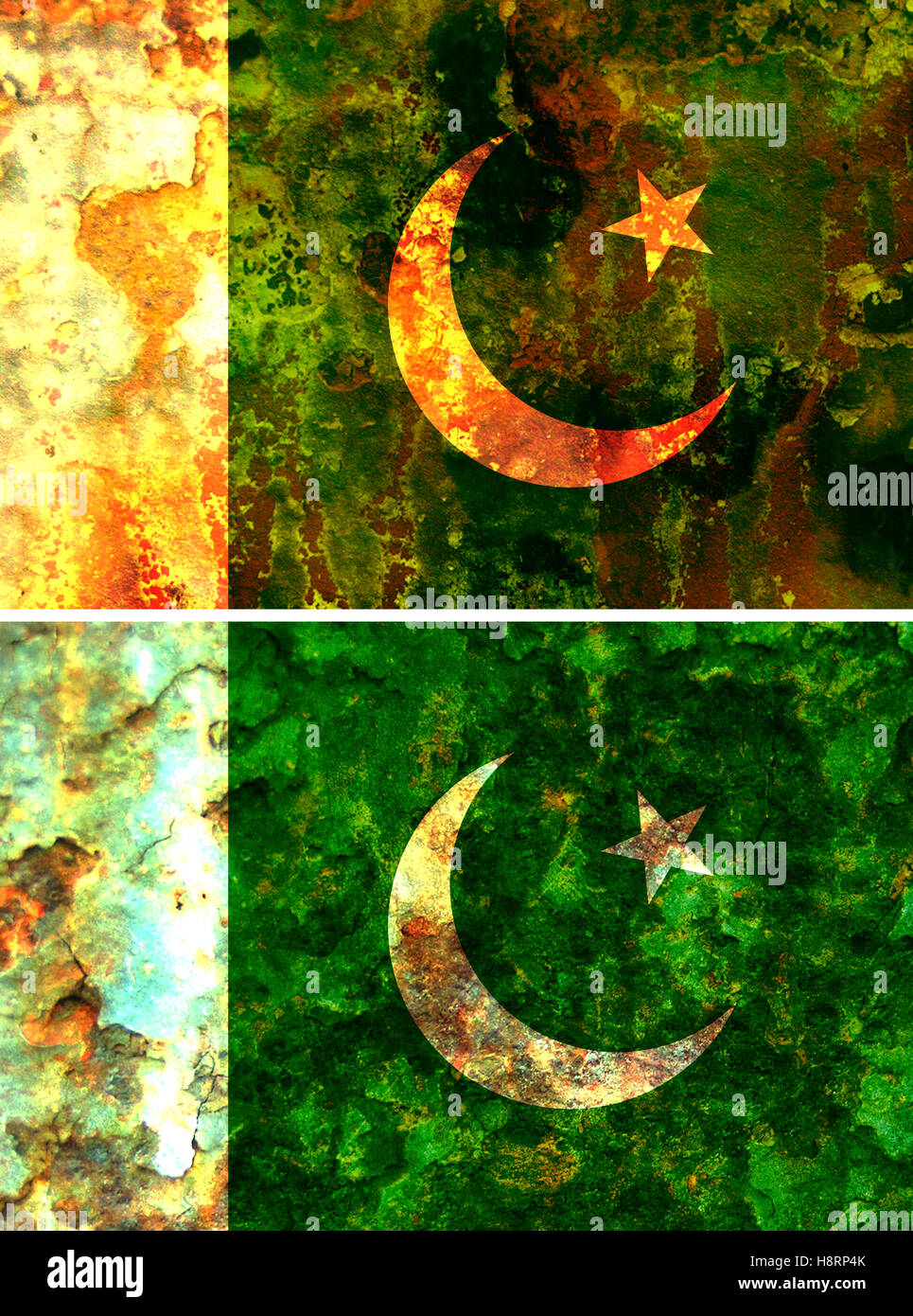 some very old grunge flag of Pakistan Stock Photo