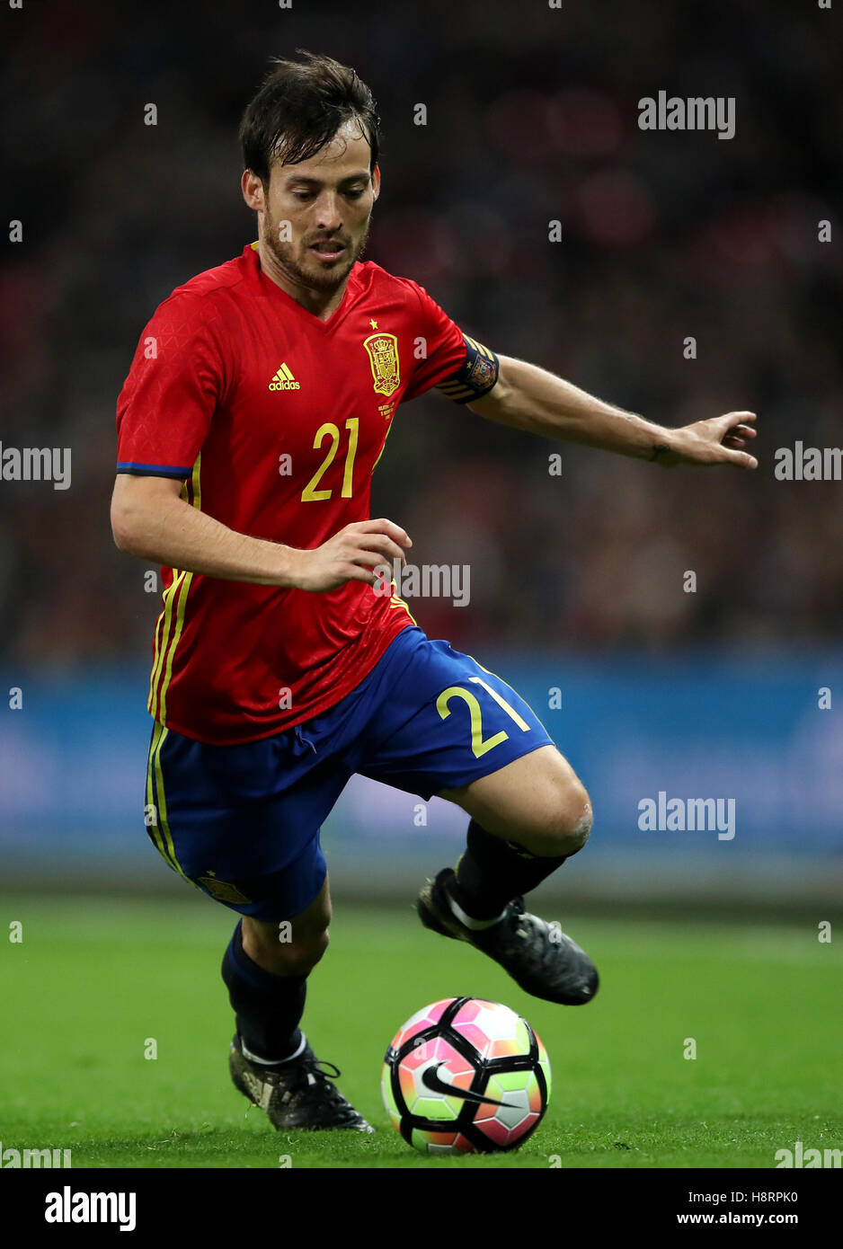 Spain's David Silva during the International Friendly at Wembley Stadium, London. PRESS ASSOCIATION Photo. Picture date: Tuesday November 15, 2016. See PA story SOCCER England. Photo credit should read: Nick Potts/PA Wire. Stock Photo