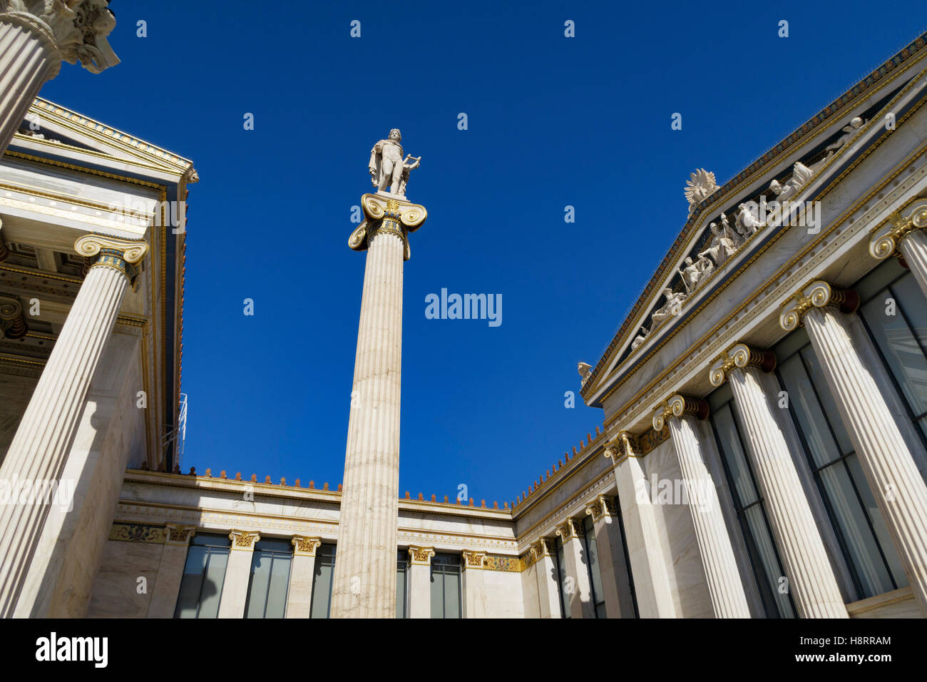 Apollo column at The Academy of Athens on Panepistimiou street in ...