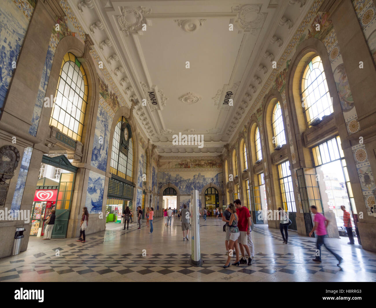 Sao Bento Railway Station In Porto, Northern Portugal, Europe Stock ...