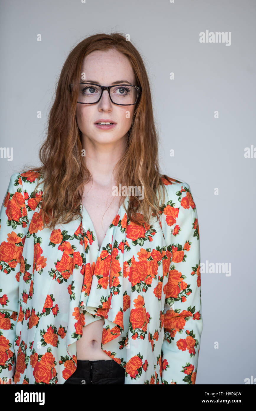 Redhead with glasses hi-res stock photography and images - Alamy