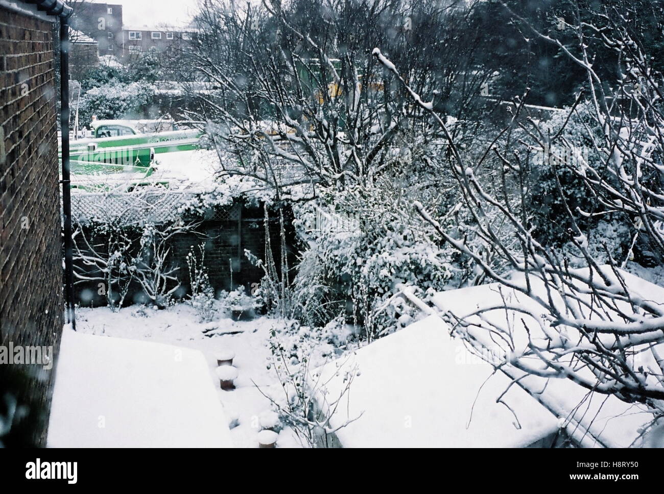 SUSSEX, ENGLAND. URBAN WINTER SCENE WAKING UP TO