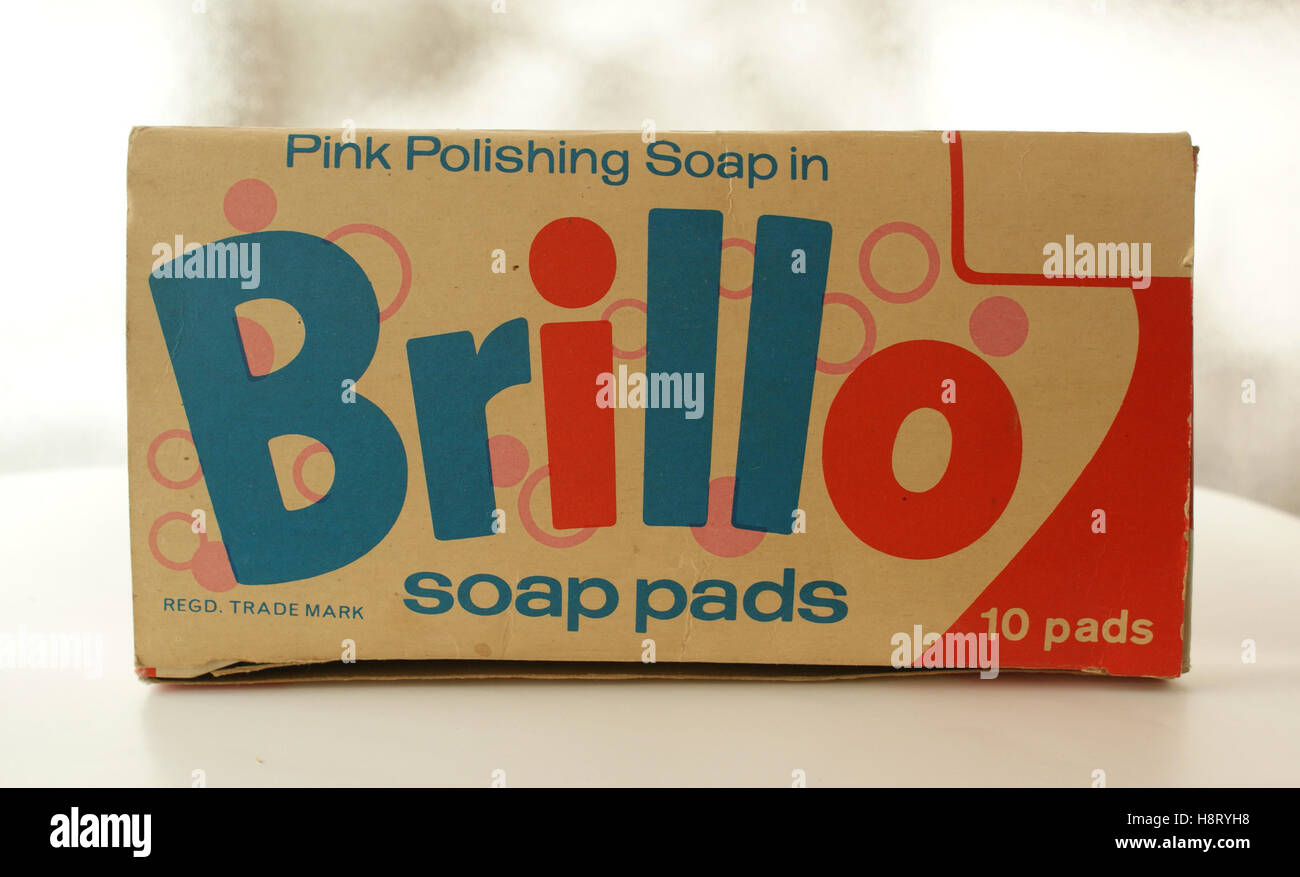 1960s Brillo soap pad box, British. Stock Photo