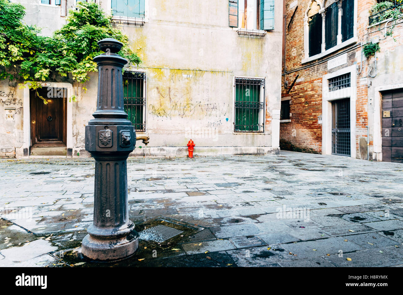 Close up of drinking fountain in Venice, Italy Stock Photo Alamy