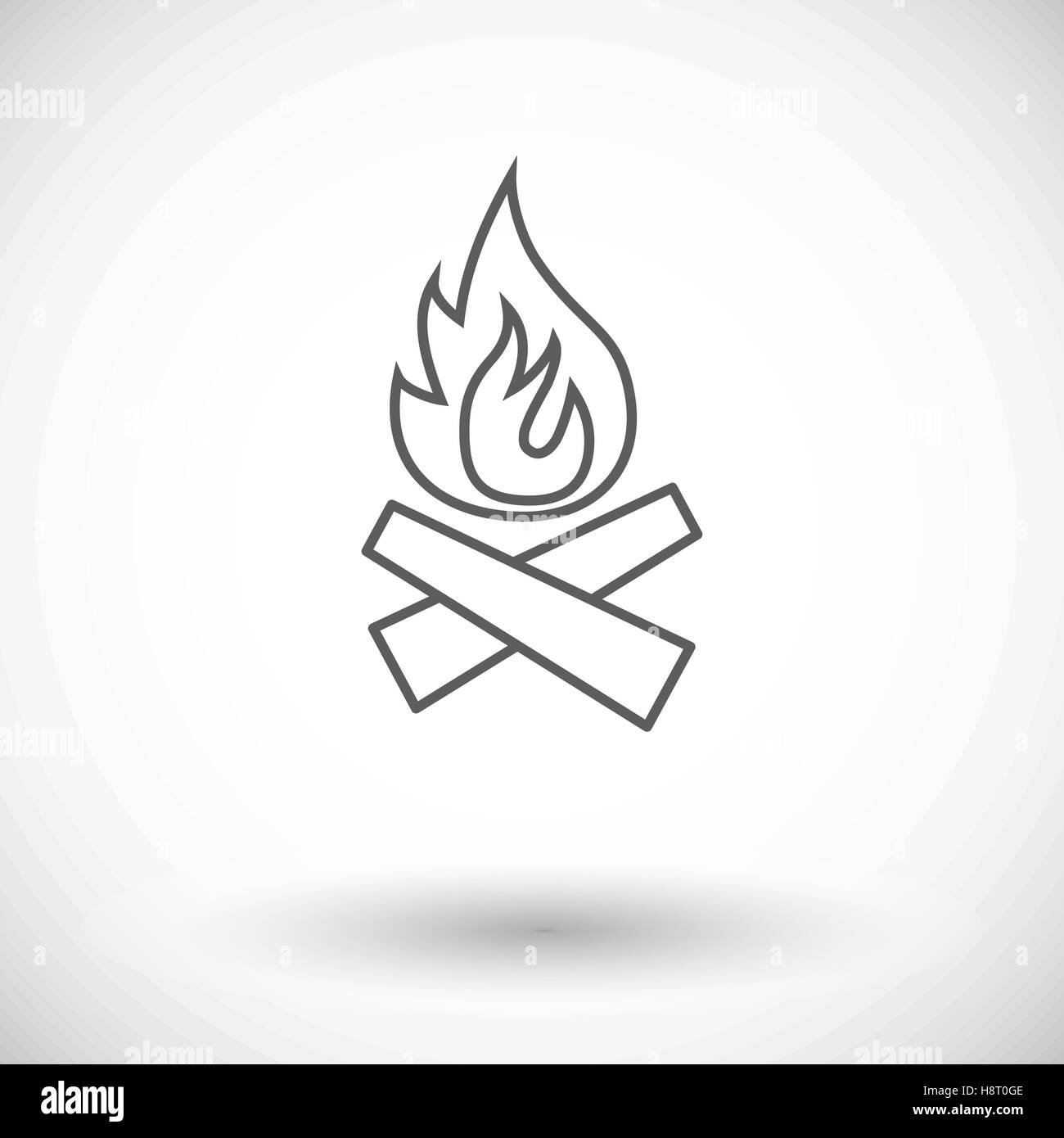 Bonfire. Single flat icon on white background. Vector illustration ...