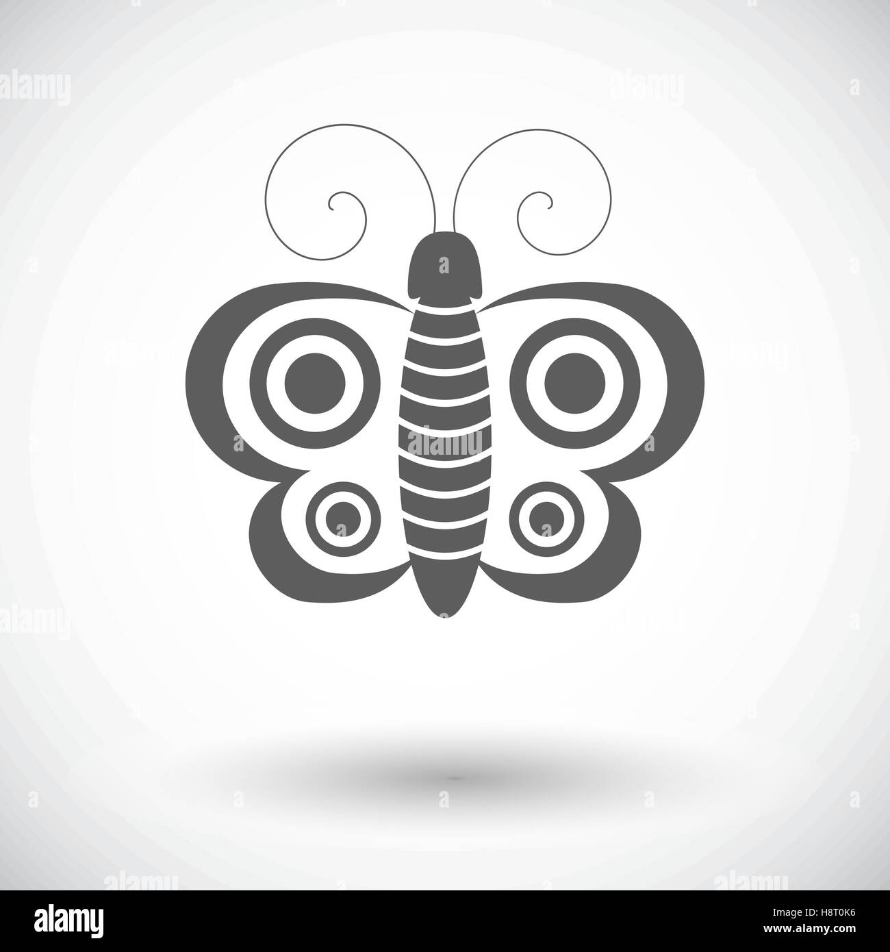 Butterfly. Single flat icon on white background. Vector illustration ...