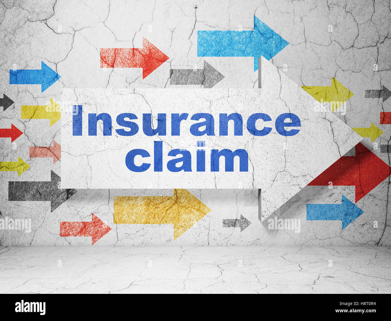 Insurance concept: arrow with Insurance Claim on grunge wall background ...