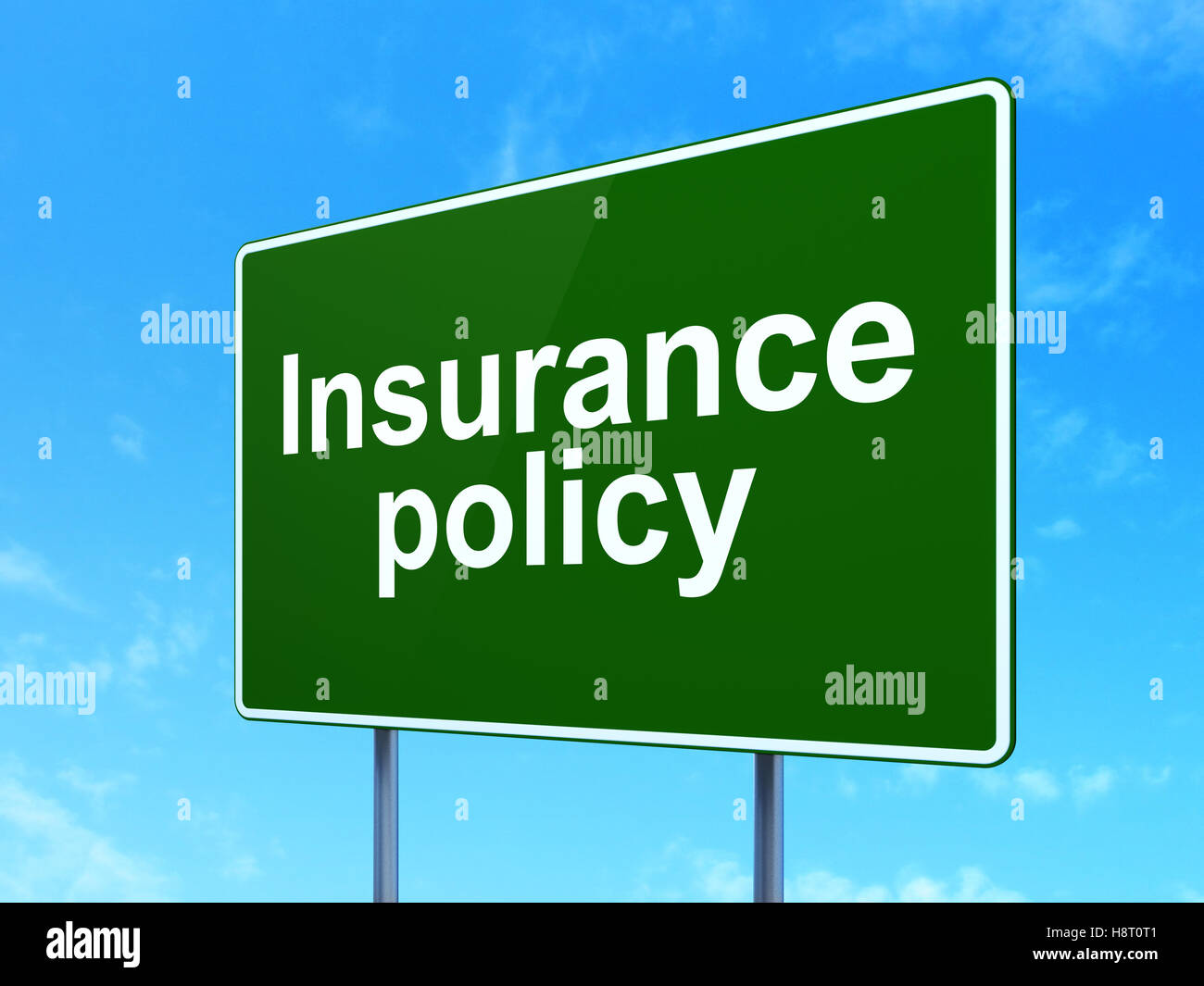 Insurance concept: Insurance Policy on road sign background Stock Photo ...