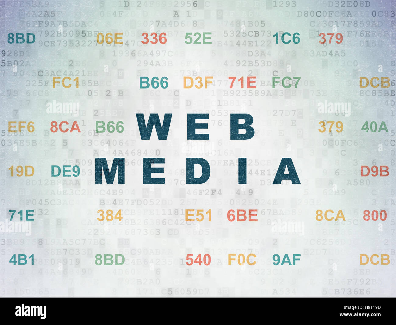 Web design concept: Web Media on Digital Data Paper background Stock ...
