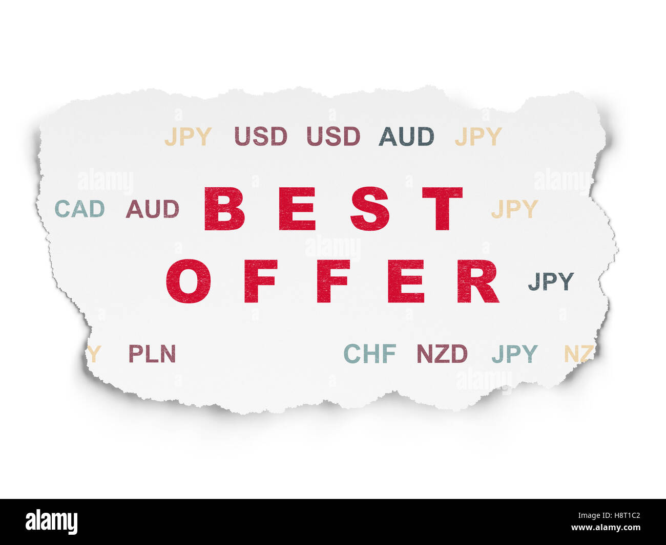 Business concept: Best Offer on Torn Paper background Stock Photo - Alamy