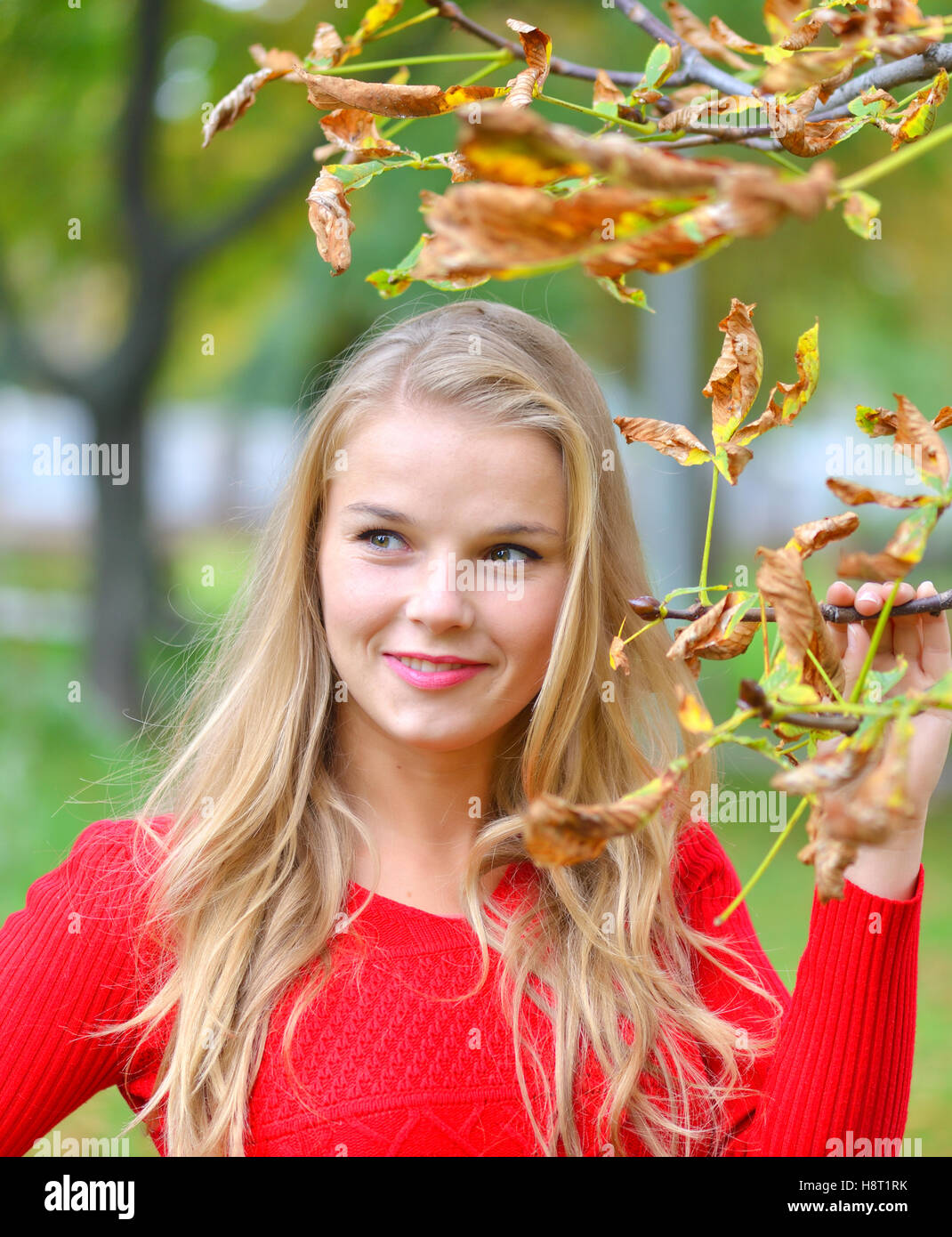 Beautiful young woman outdoors hi-res stock photography and images - Alamy