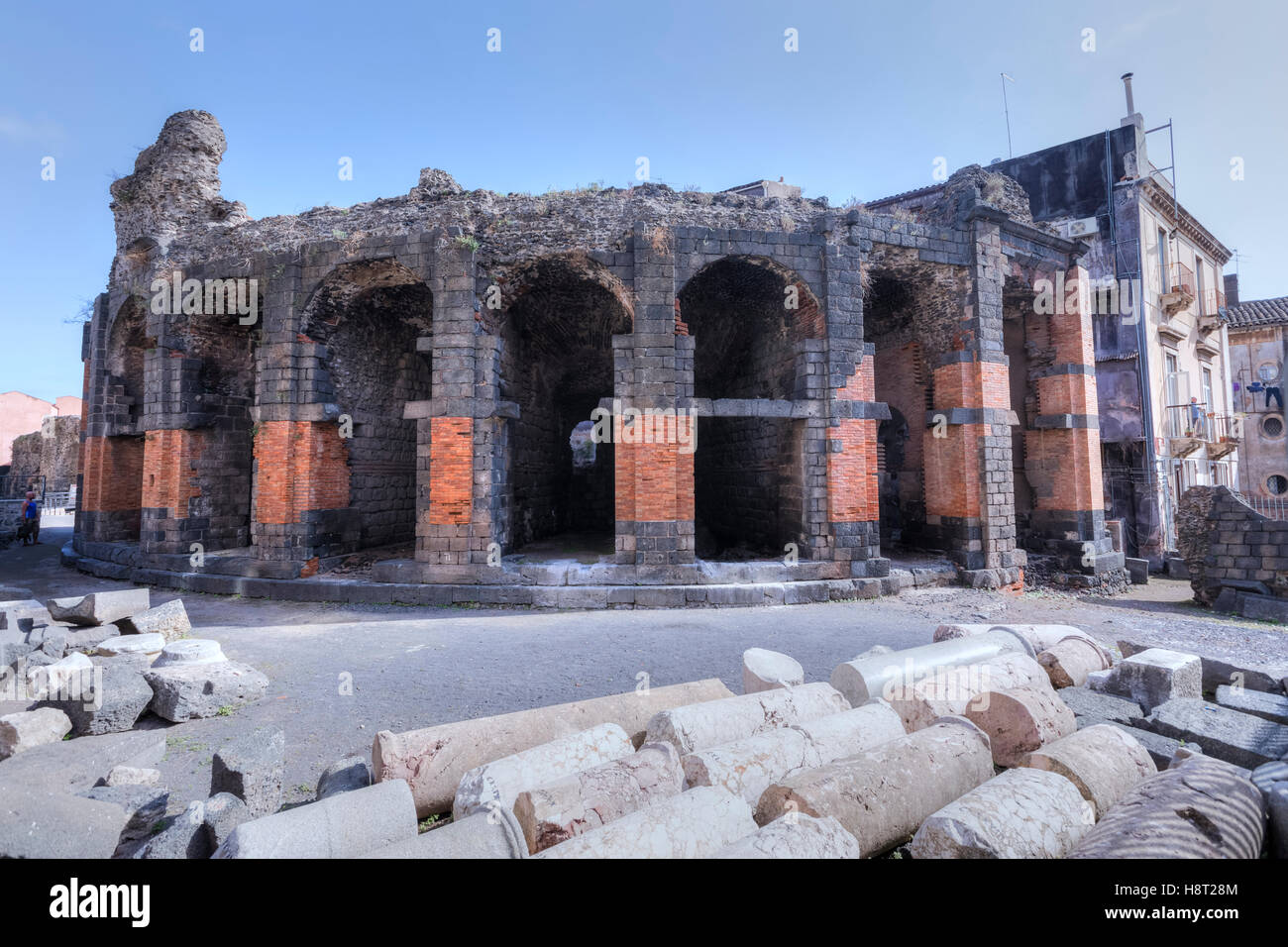 Odeon, Teatro Romano, Catania, Sicily, Italy Stock Photo