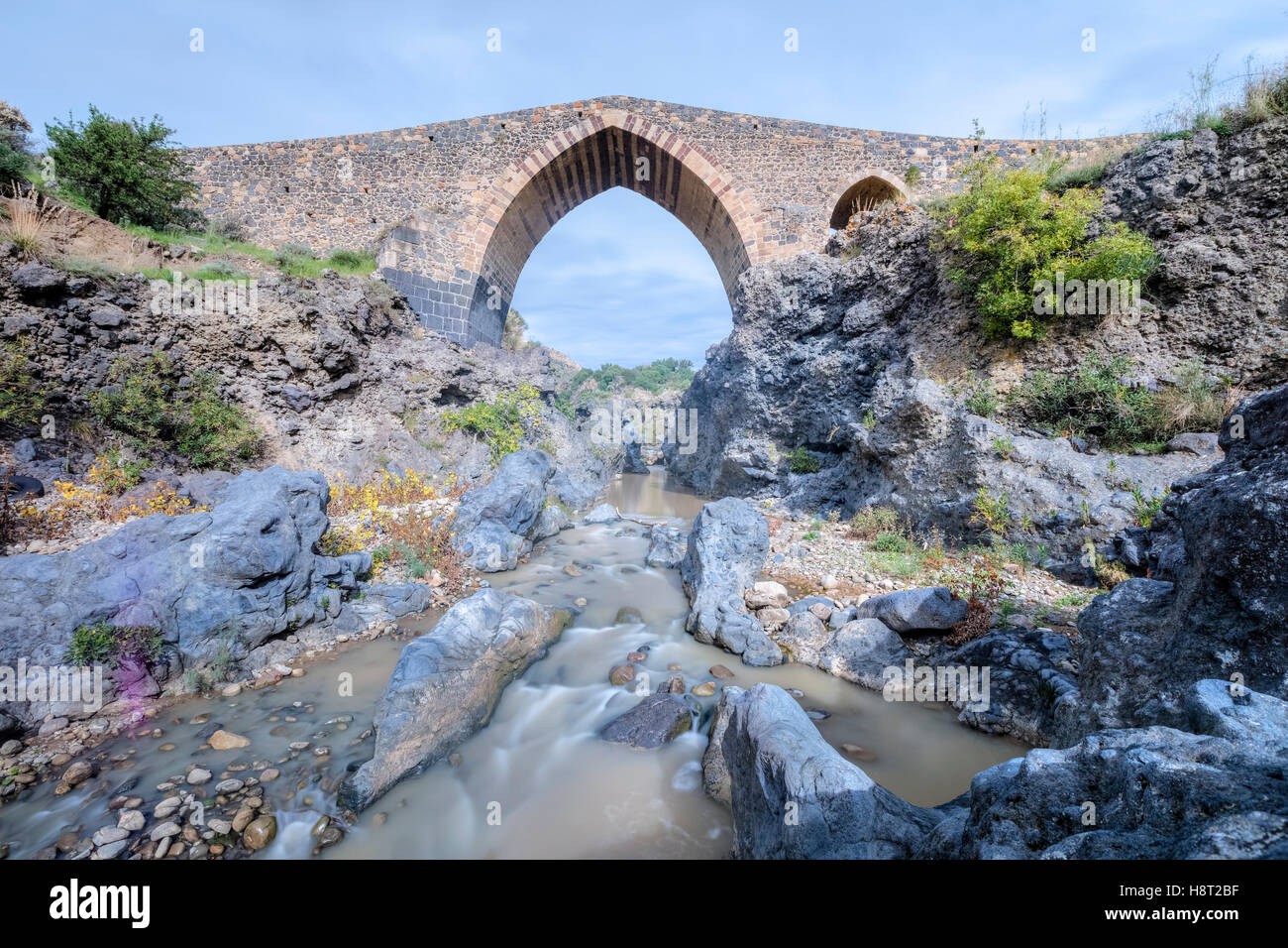 Ponte dei Saraceni, Adrano, Sicily, Italy Stock Photo