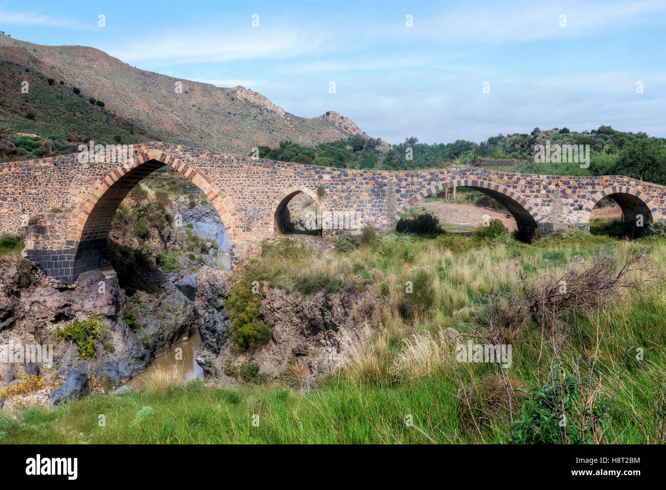 Ponte dei Saraceni, Adrano, Sicily, Italy Stock Photo
