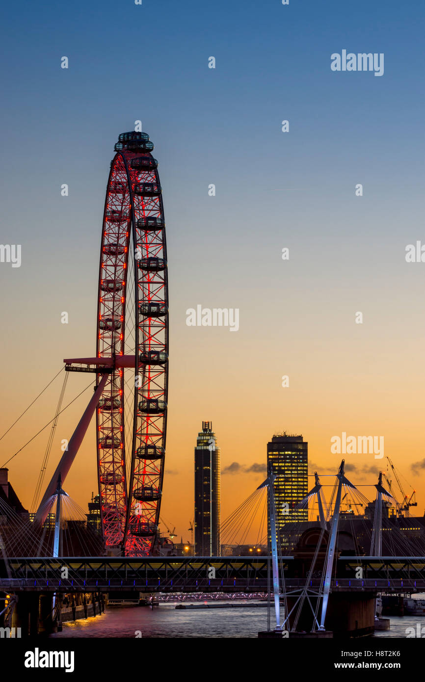 UK, England, London Eye, Millenium Wheel Stock Photo