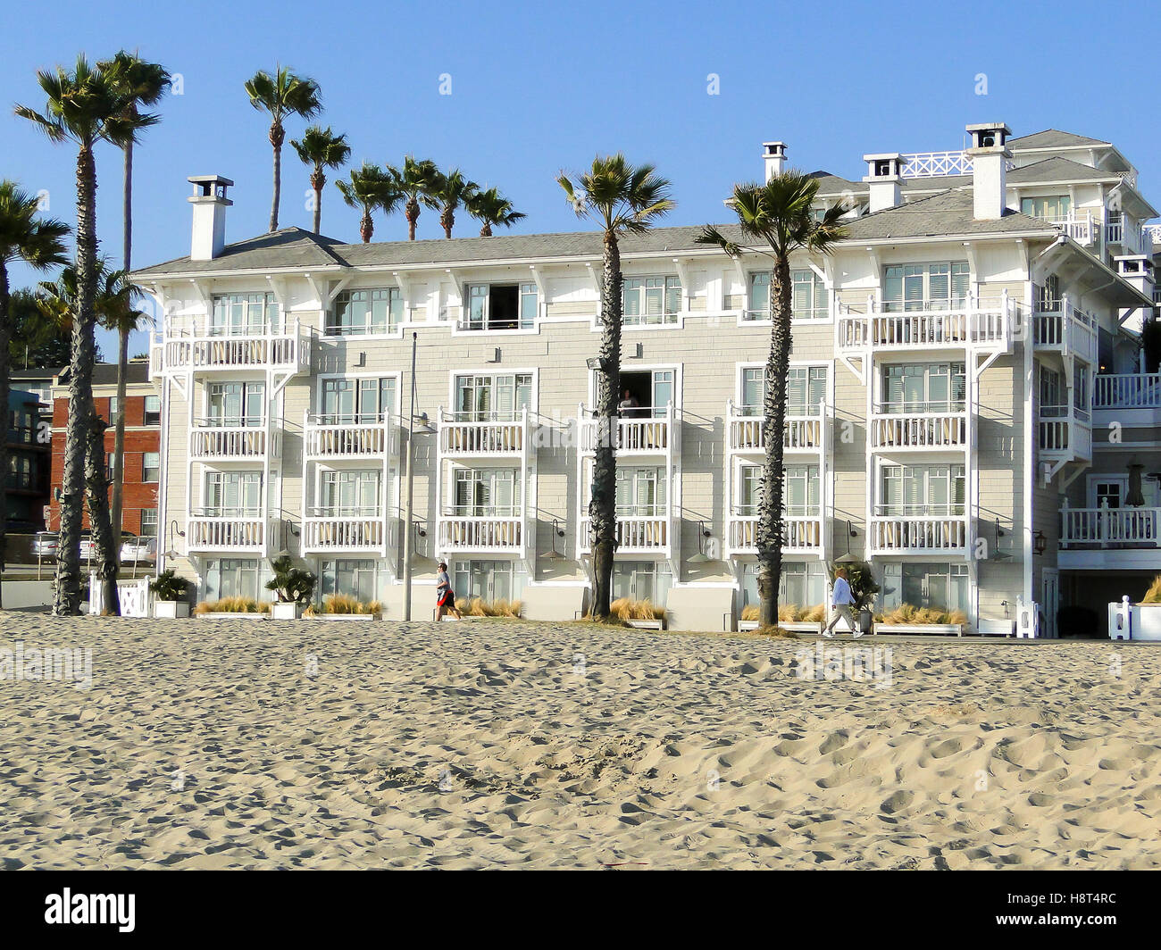 Santa Monica big white house on the beach Stock Photo Alamy