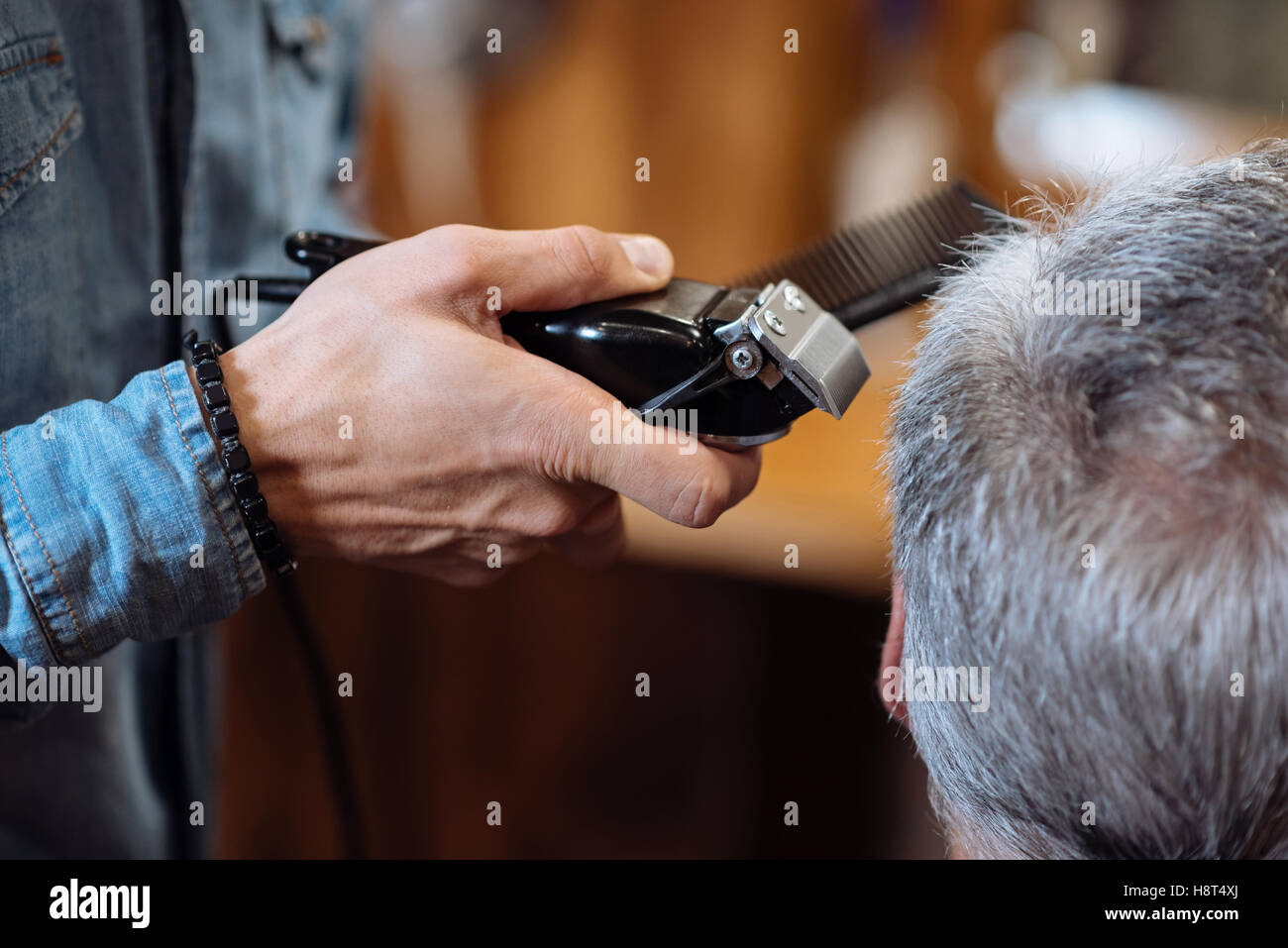 Barbershop hairdresser haircut grey hi res stock photography and images