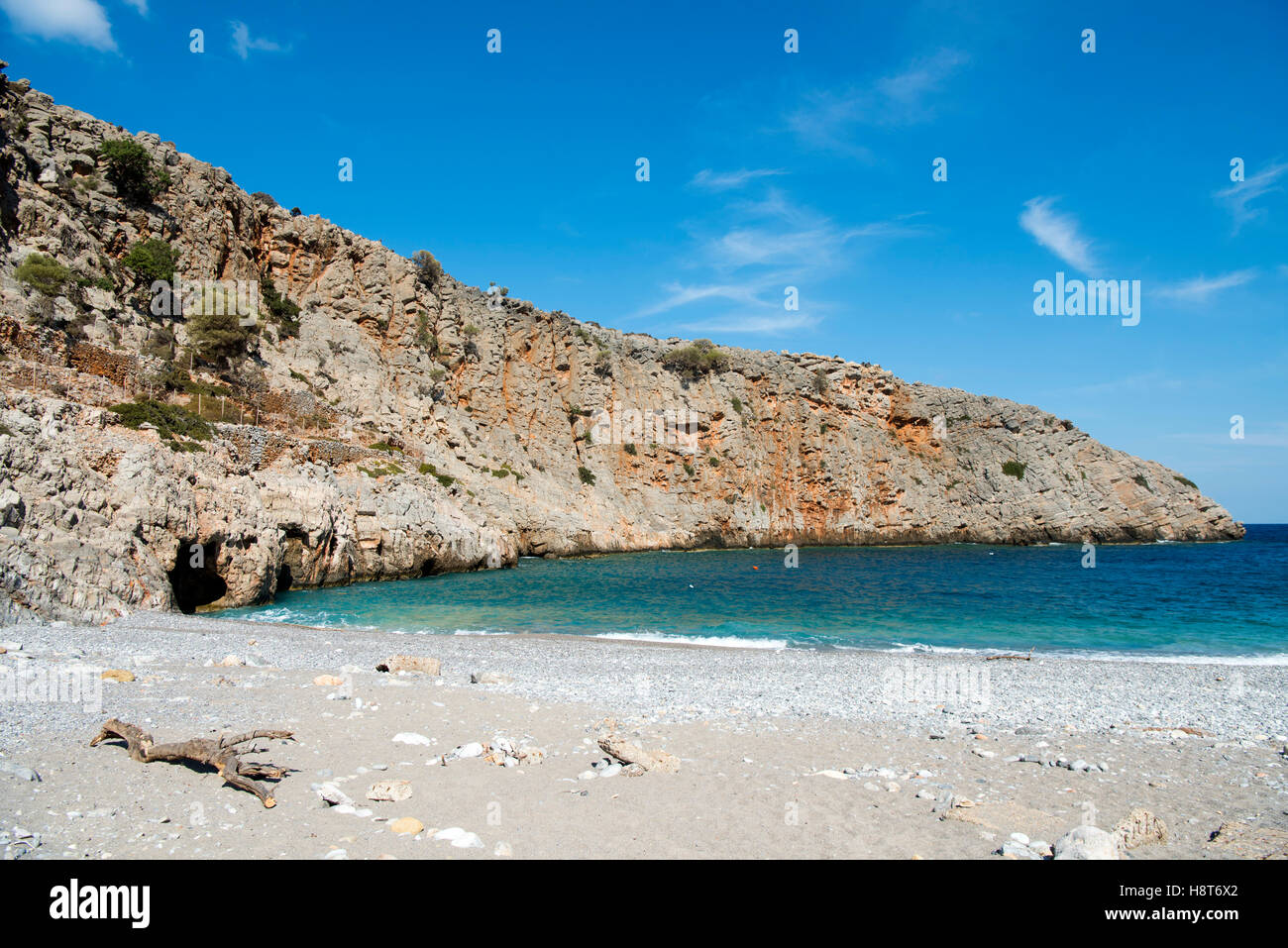 Griechenland, Kreta, Halbinsel Rodopou (Rodopos), Menies, Bucht bei der Ausgrabung von Diktinna Stock Photo