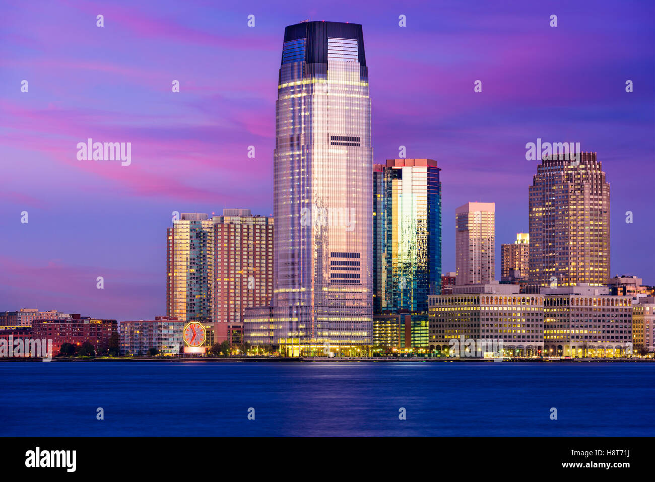 Exchange Place, Jersey City, New Jersey, USA skyline on the Hudson