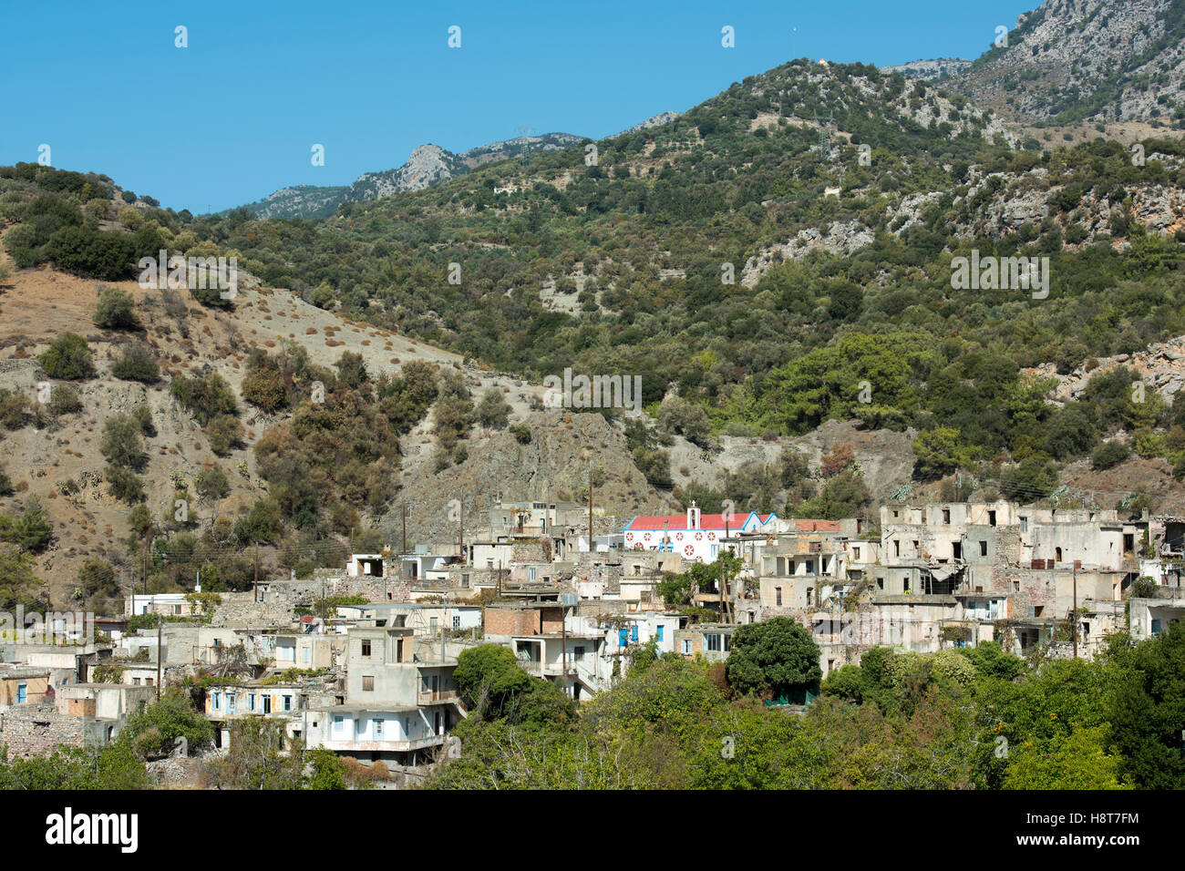 Griechenland, Kreta, verlassenes Dorf Kalami Stock Photo