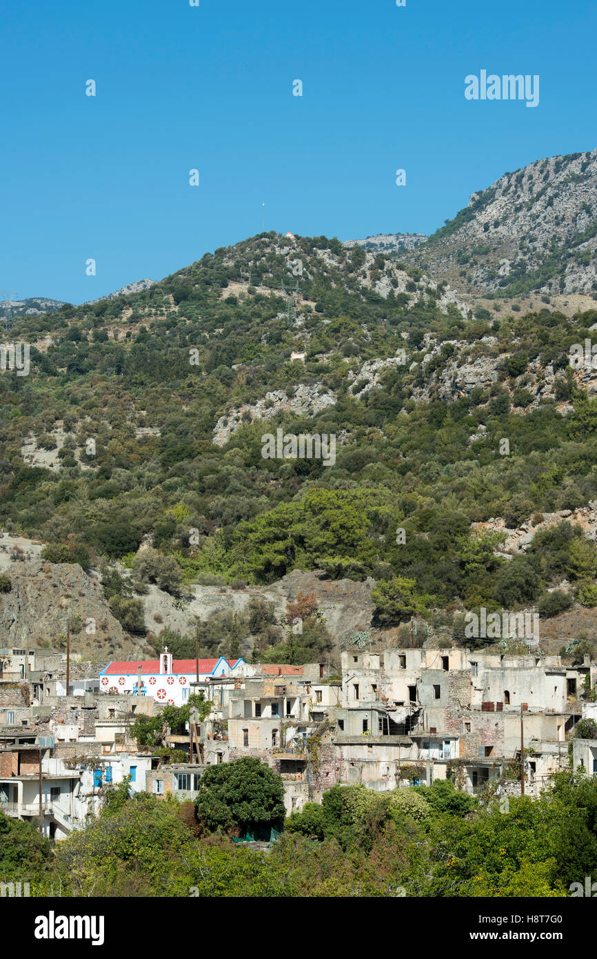 Griechenland, Kreta, verlassenes Dorf Kalami Stock Photo