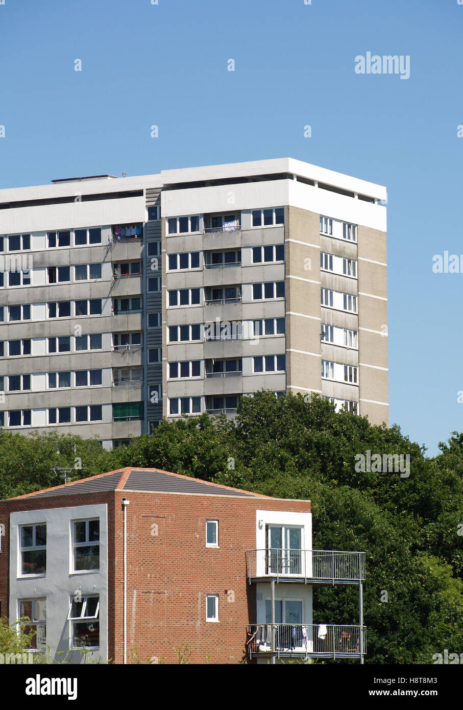 Tower block at International Way from Weston Shore, Woolston