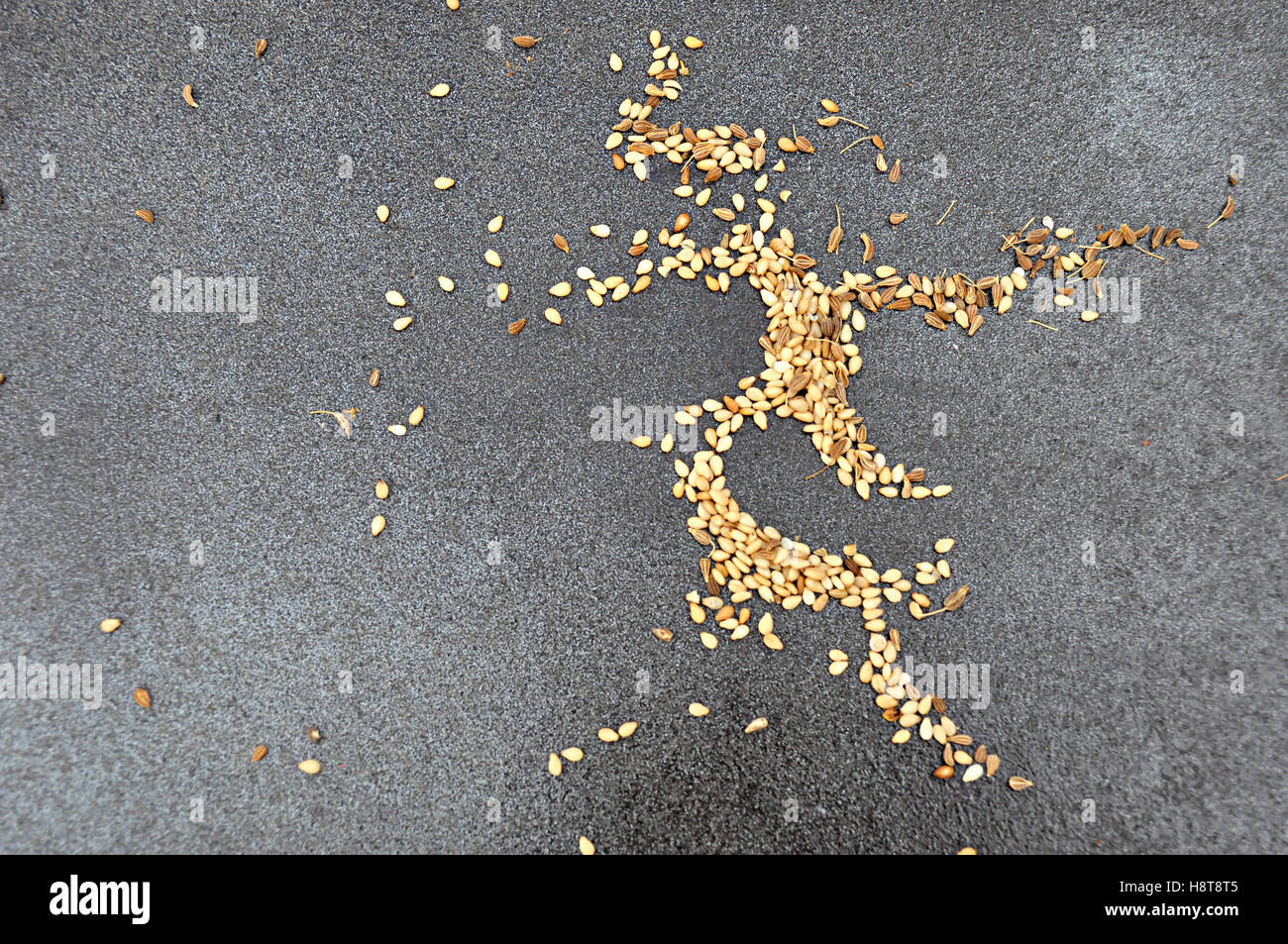 kitchen tables with spices Stock Photo - Alamy