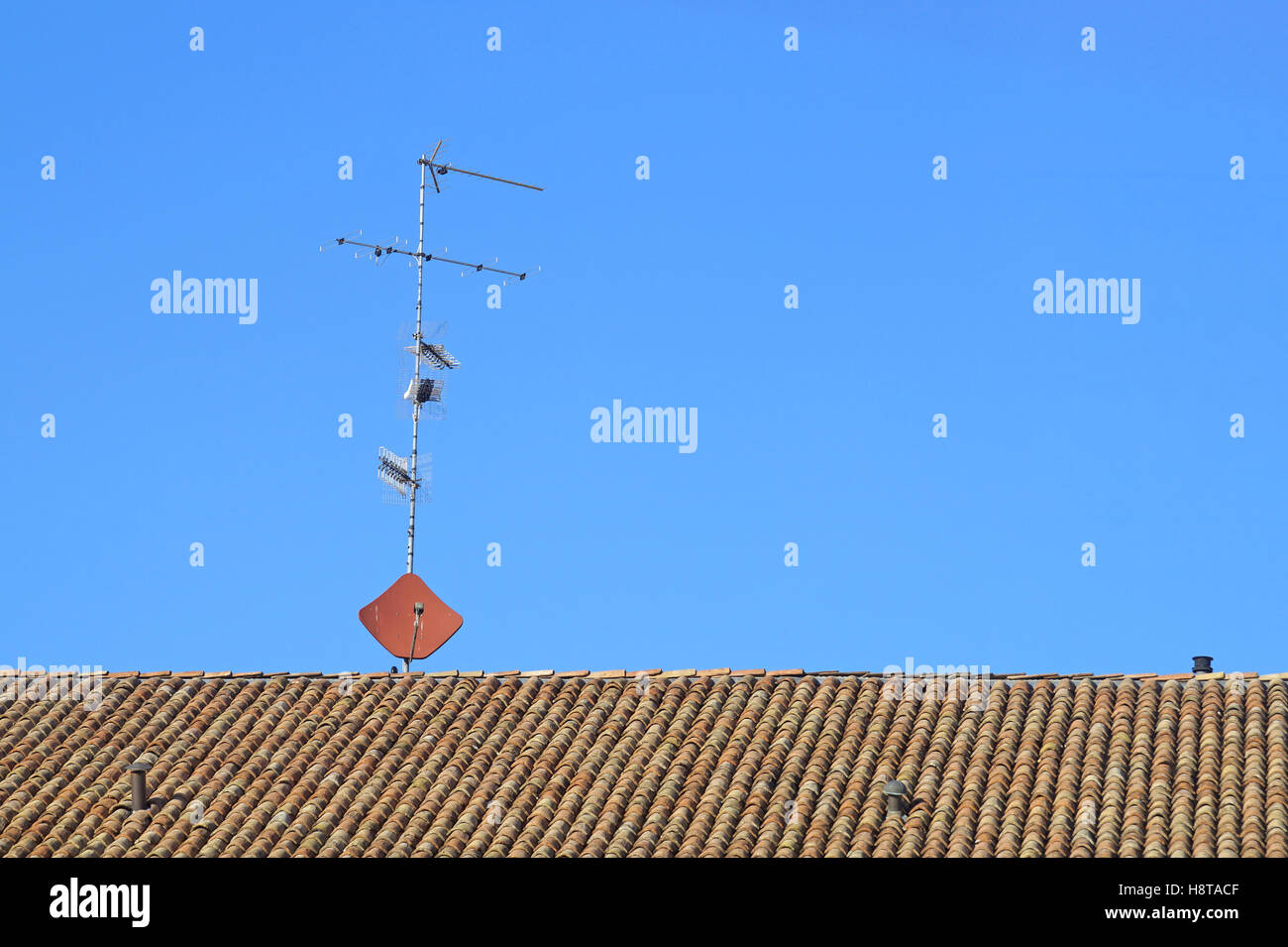 Roof antennas Stock Photo