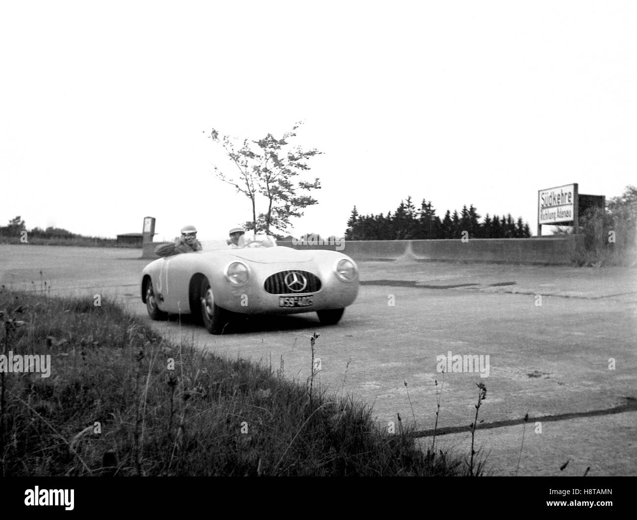 1952 EIFELRENNEN MERCEDES 300SL SPYDER PRE RACE DEMO Stock Photo