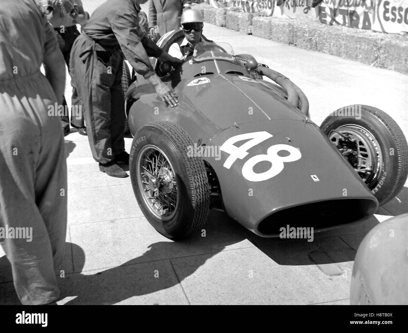 1955 MONACO GP TARUFFI FERRARI SQUALO GRID Stock Photo